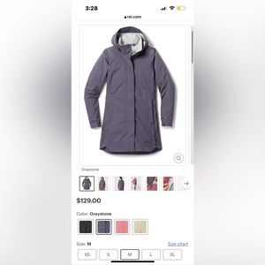 REI Co-op Rainier Long Line Rain Jacket - Women's: Suze Medium; color: Graystone